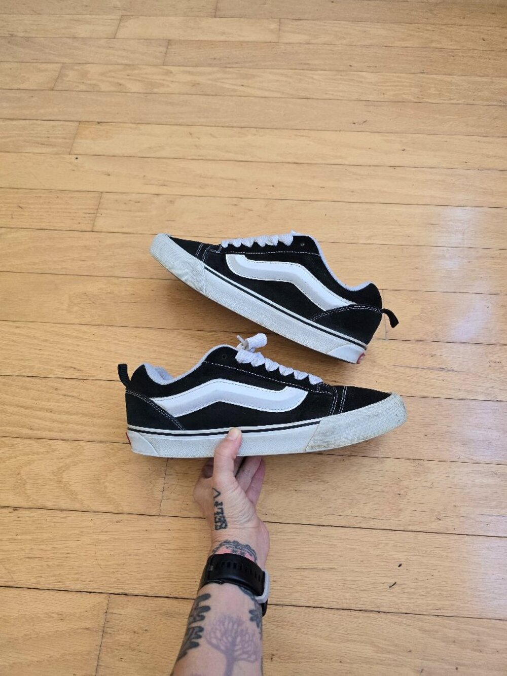 Vans | Knu Skool Black White Suede Chunky Puffy Skater Sneakers | Mens 11